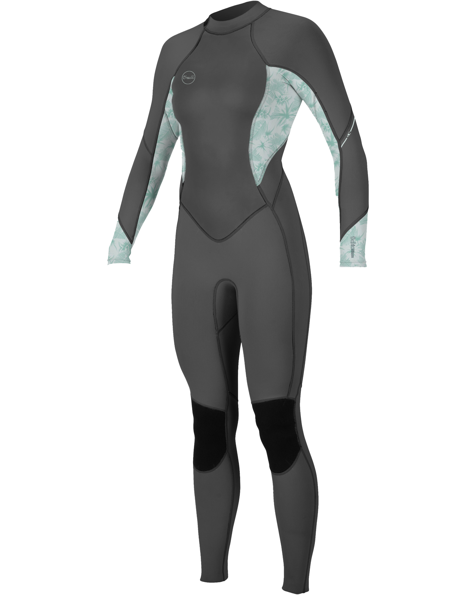 Bahia 3/2mm Back Zip Wetsuit In GraphiteandMirage Tropical