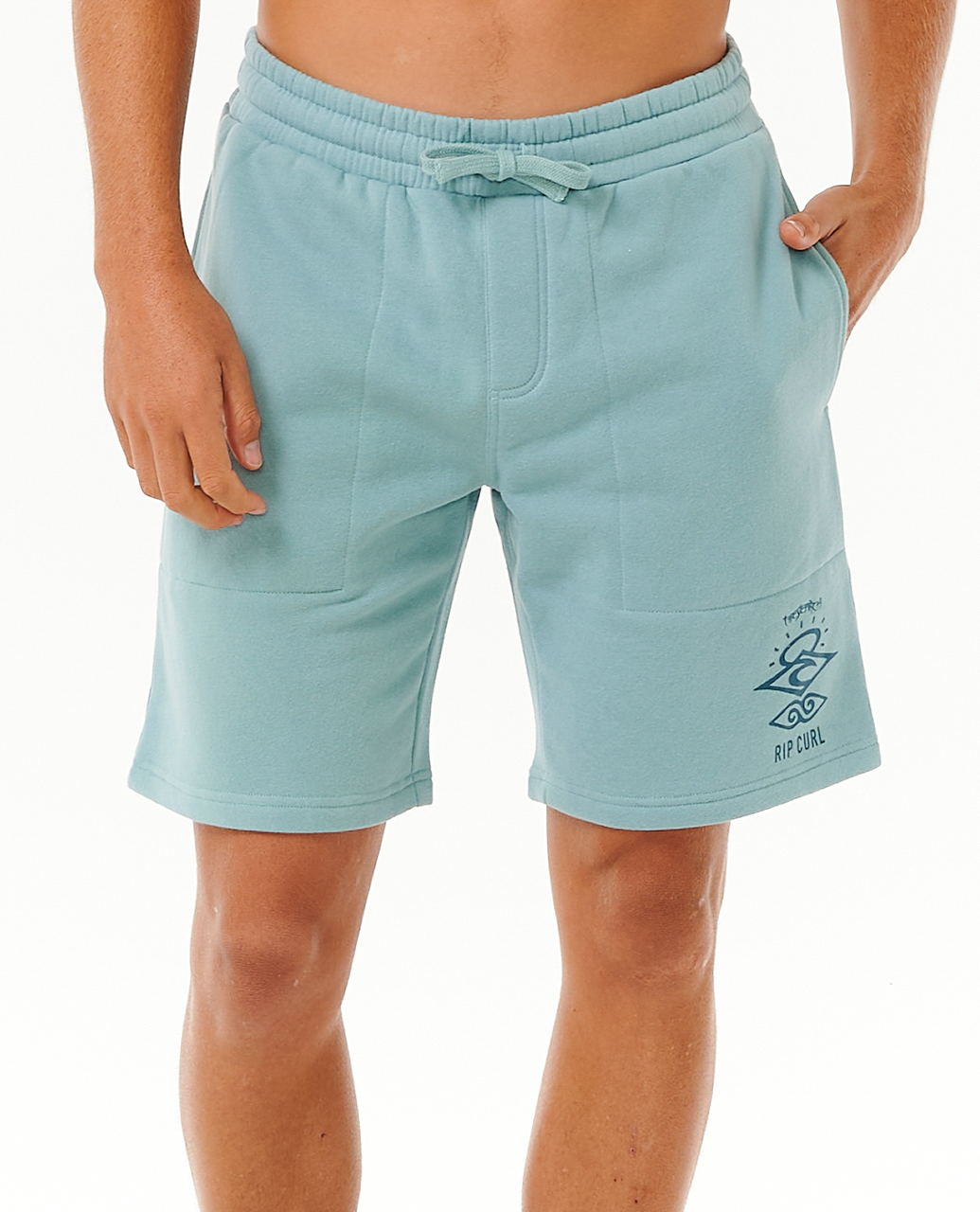 Search Icon Jog Shorts In Dusty Blue