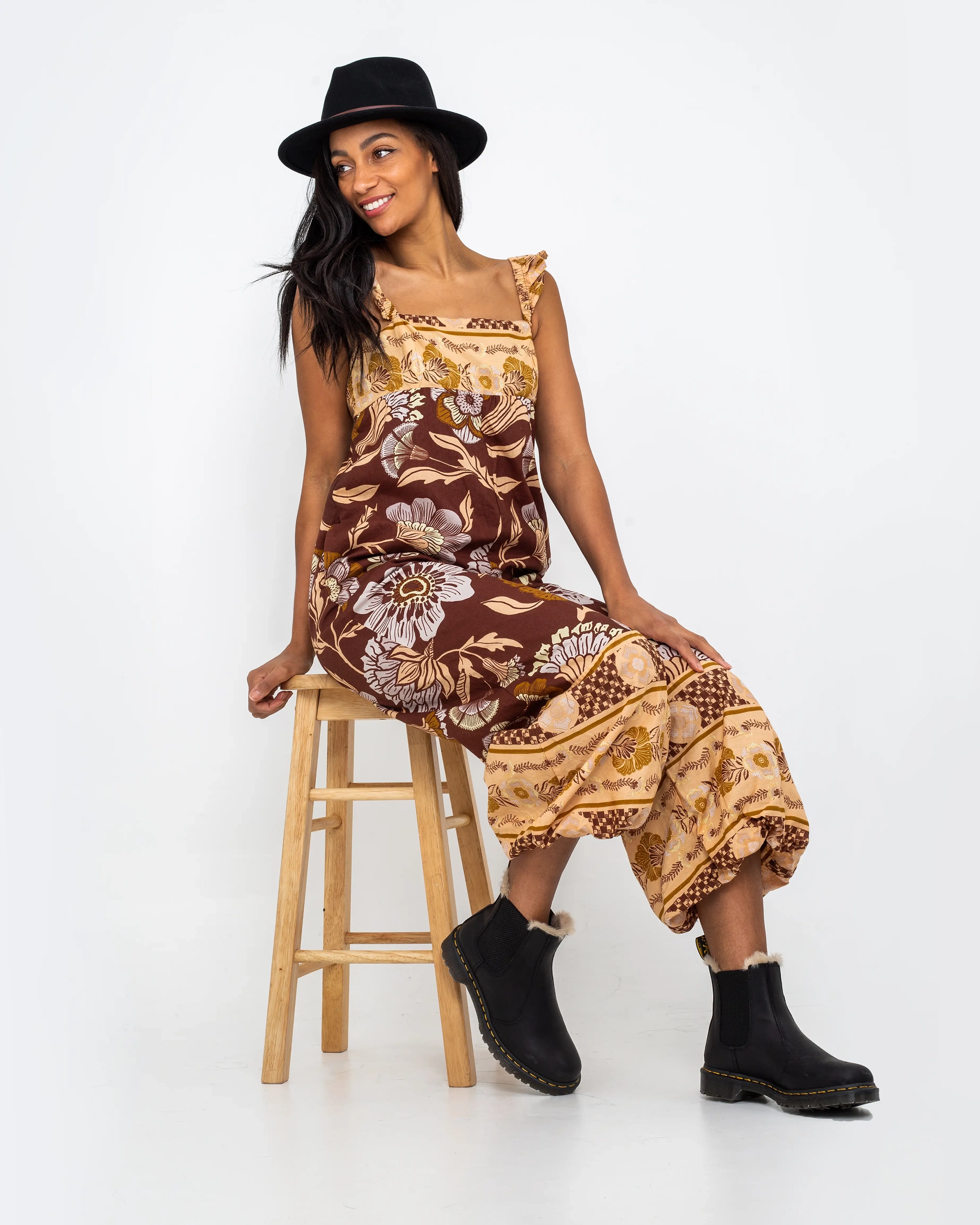 Bali Albright Jumpsuit In Coffee Combo