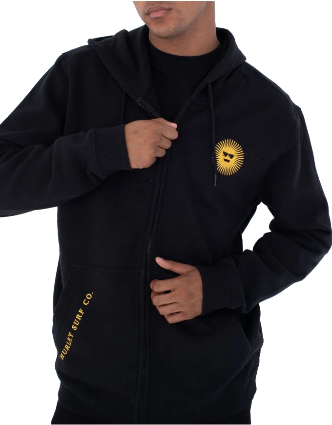 Shady Slub Zip Hoodie In Black