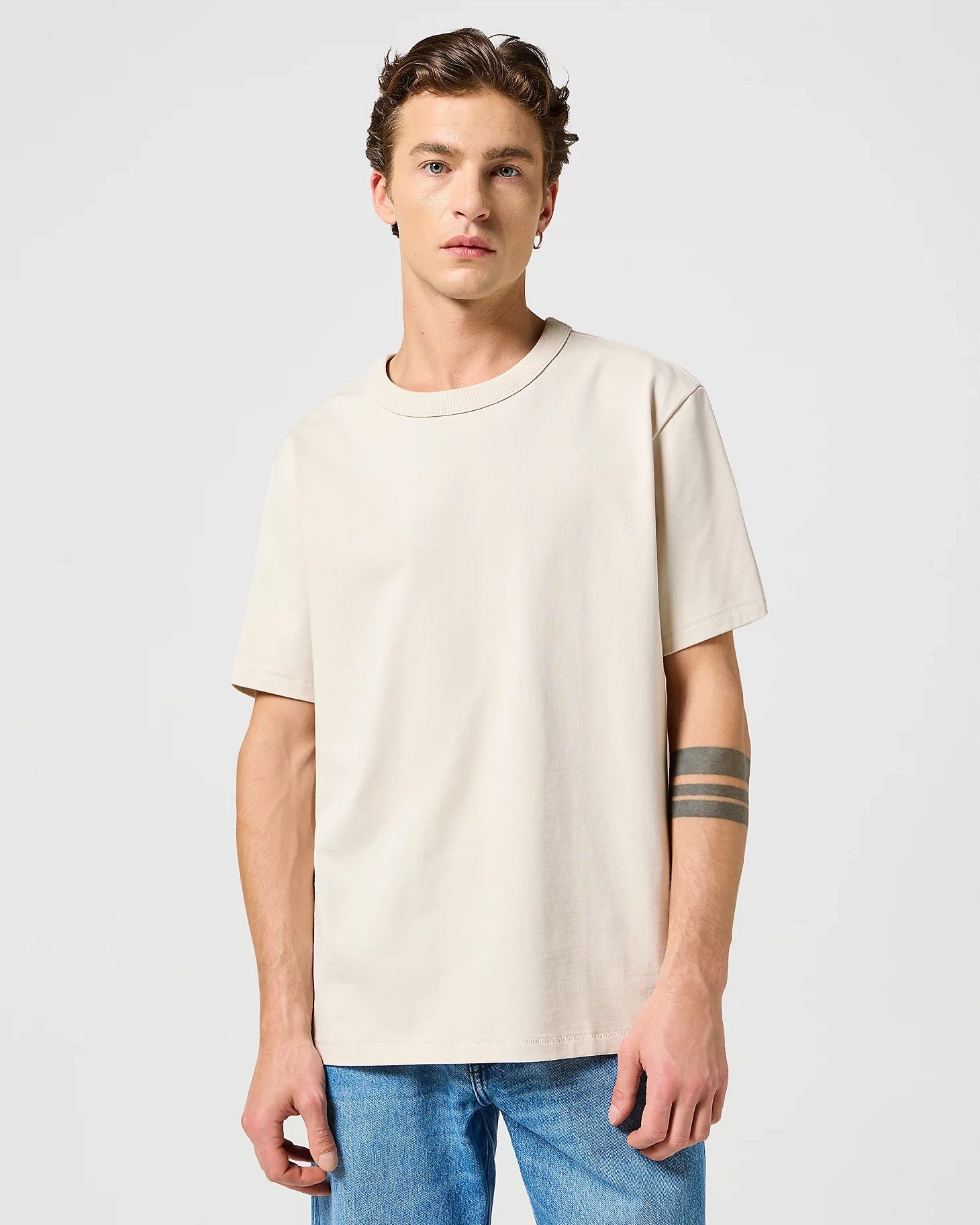 Short Sleeve Solid Tee In Vintage White