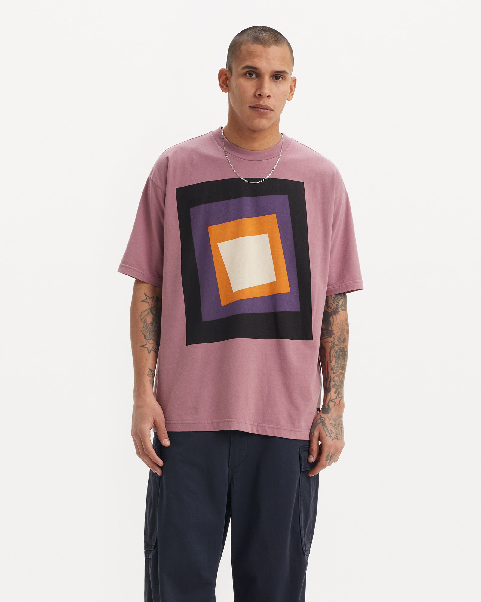 Skate Graphic Box T-shirt In Cube PurpleandBlack
