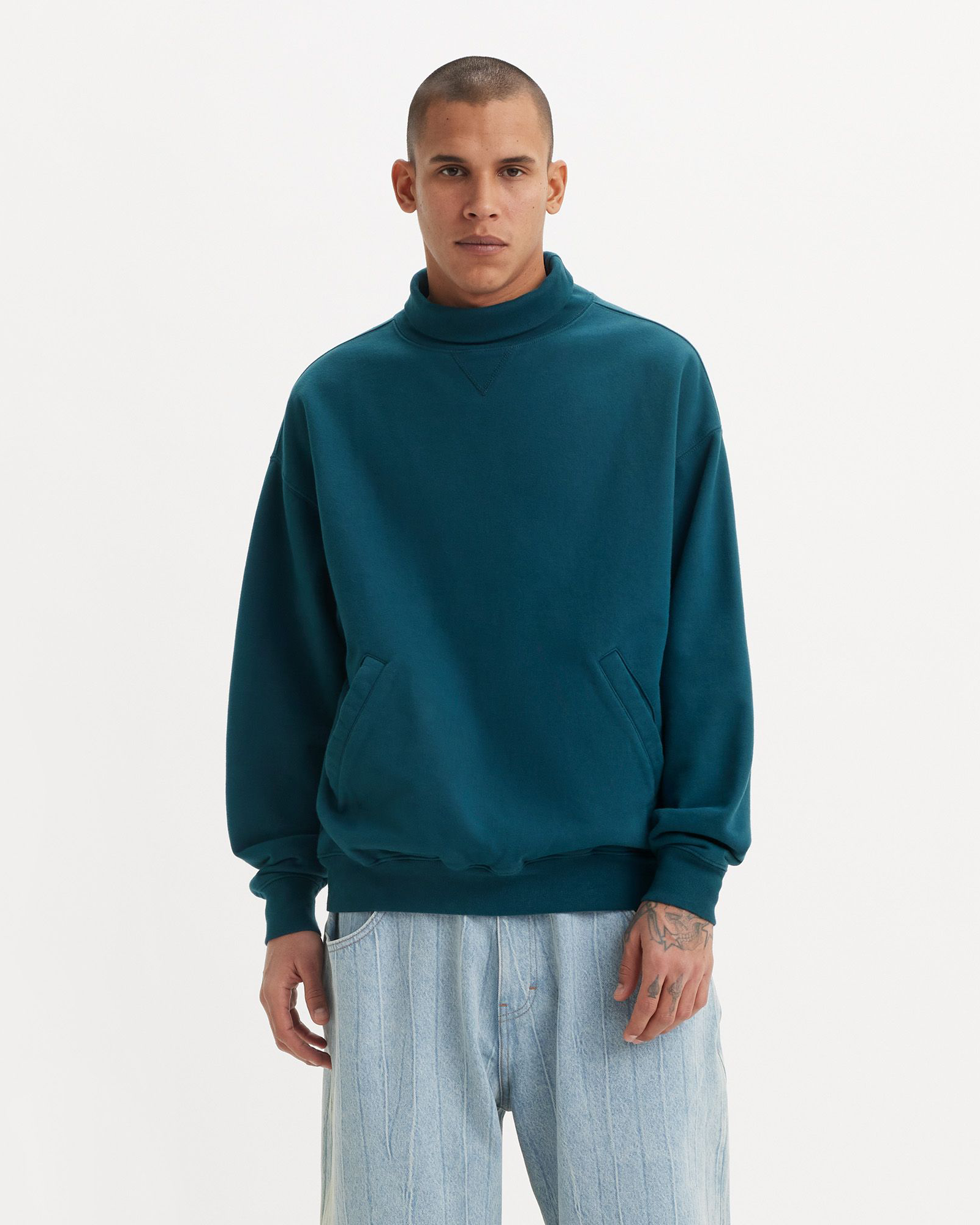 Skate Turtleneck Jumper In Reflecting Pond