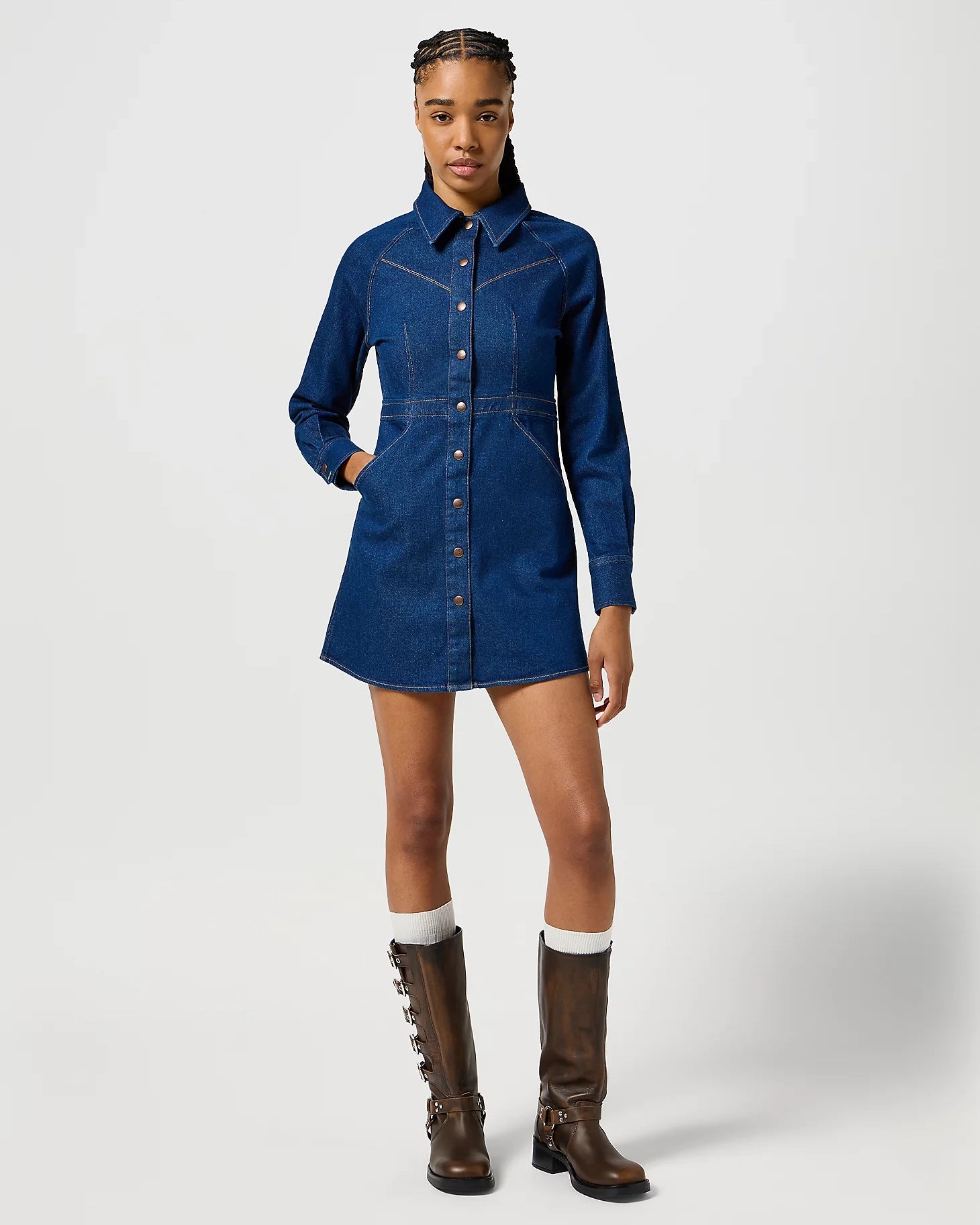 Slim Fit Dress In Blue Bella