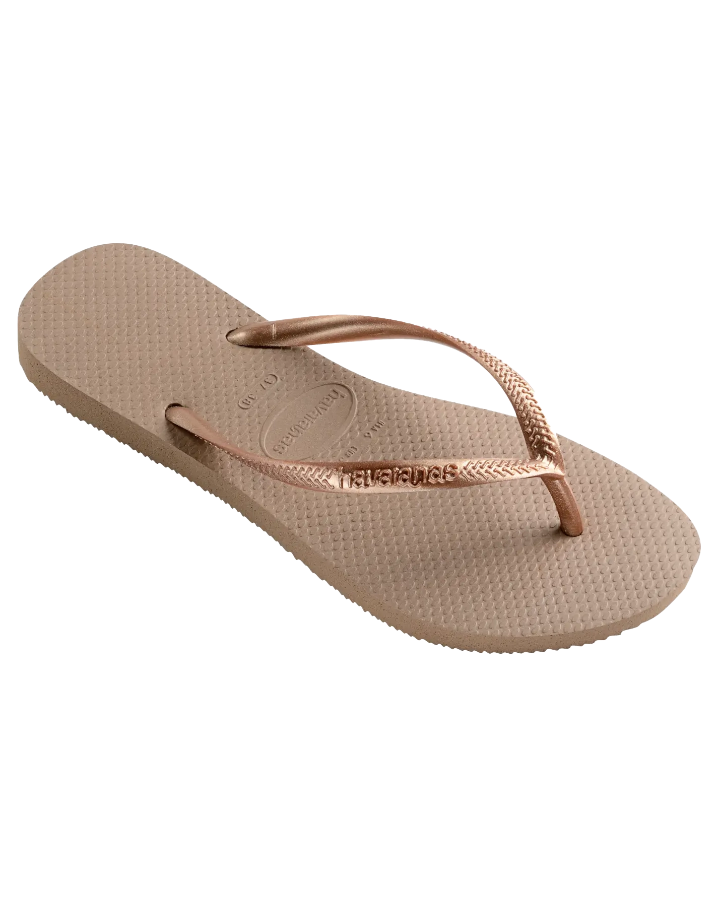 Slim Flip Flops In Rose Gold