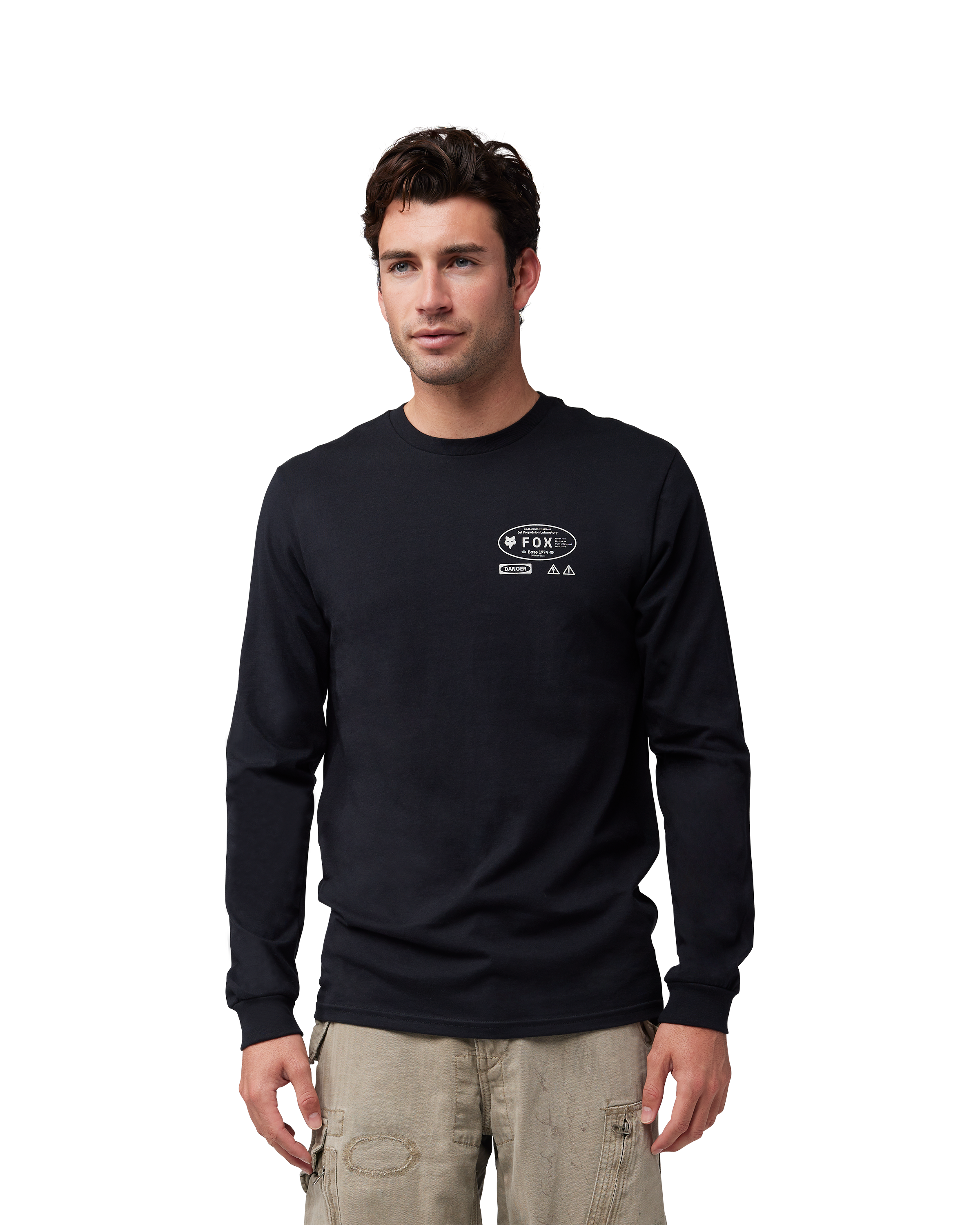Stamped Longsleeve Prem Tee In Black