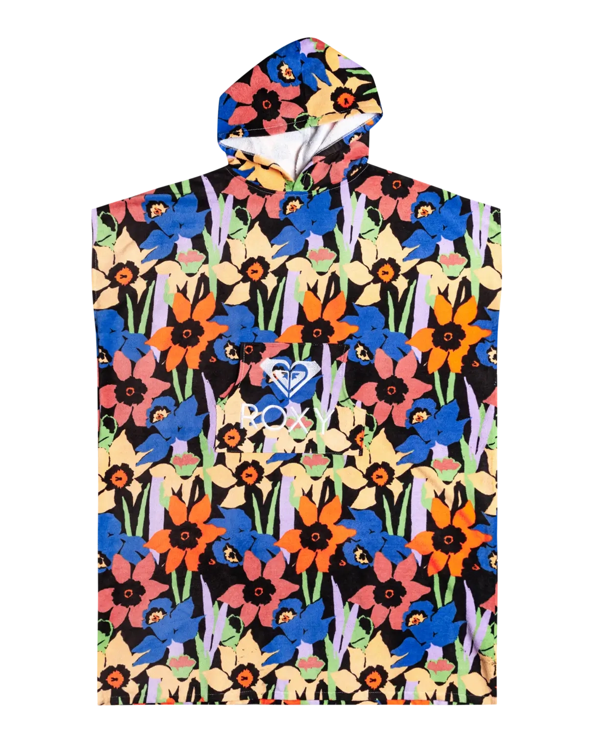 Stay Magical Printed Hooded Towel In Anthracite Flower Jammin