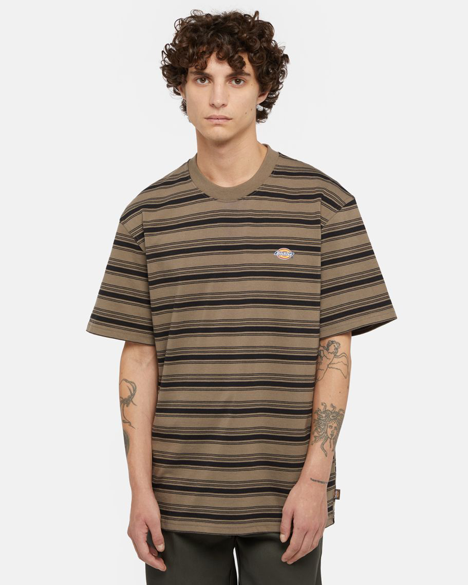 Stevensville Stripe T-shirt In Mushroom