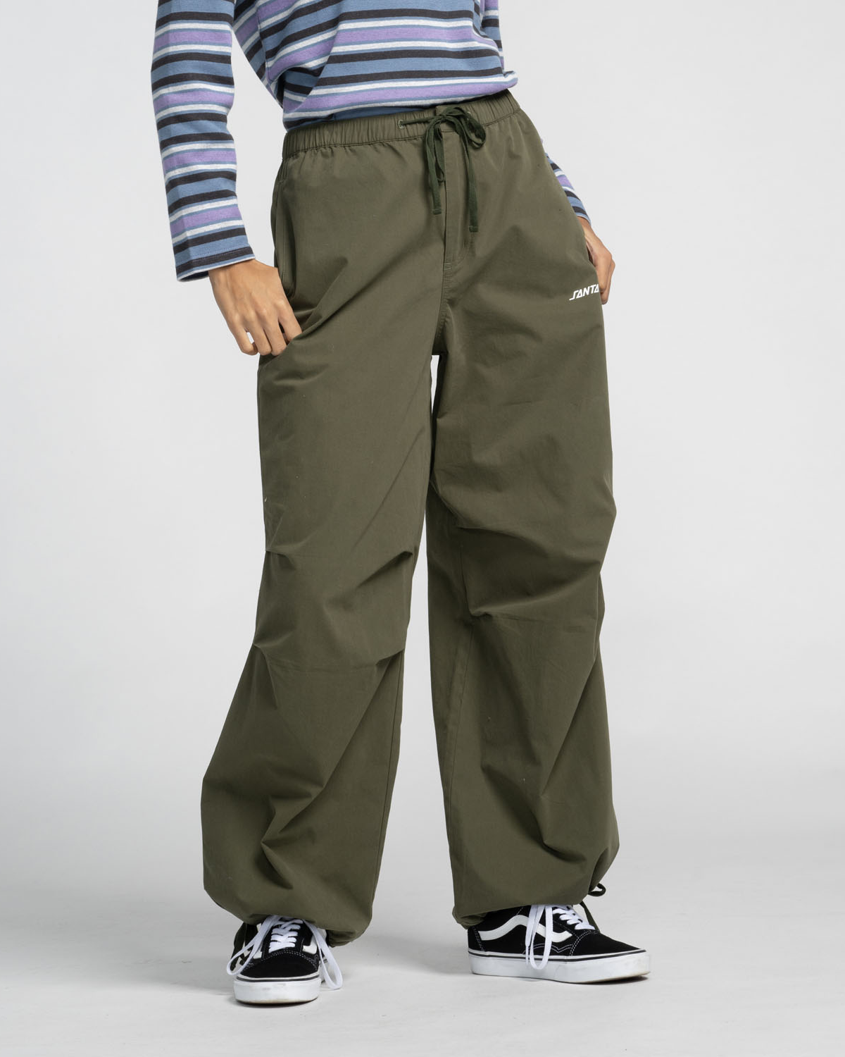 Strip Parachute Trousers In Khaki