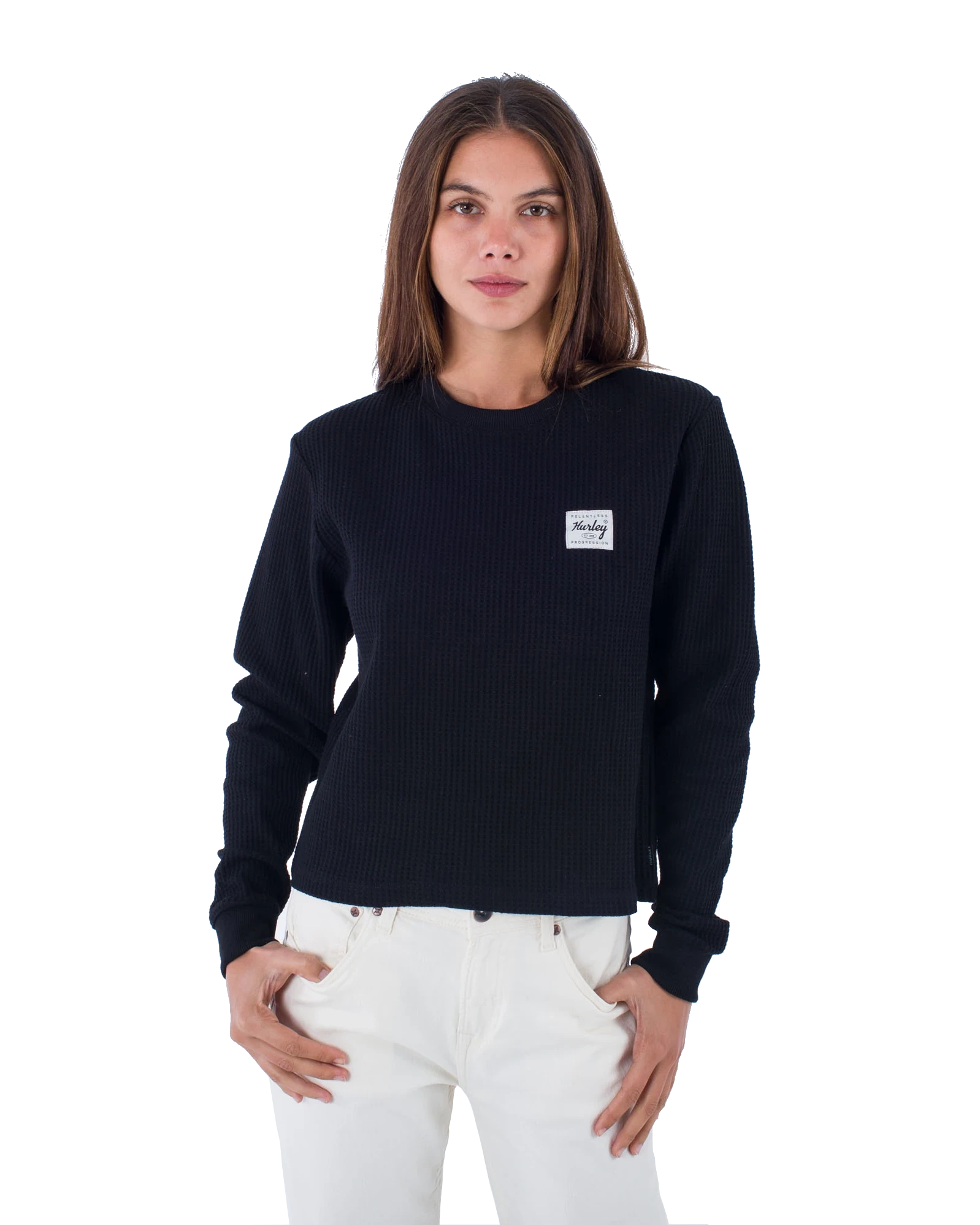 Supply Waffle Long Sleeve T-shirt In Black
