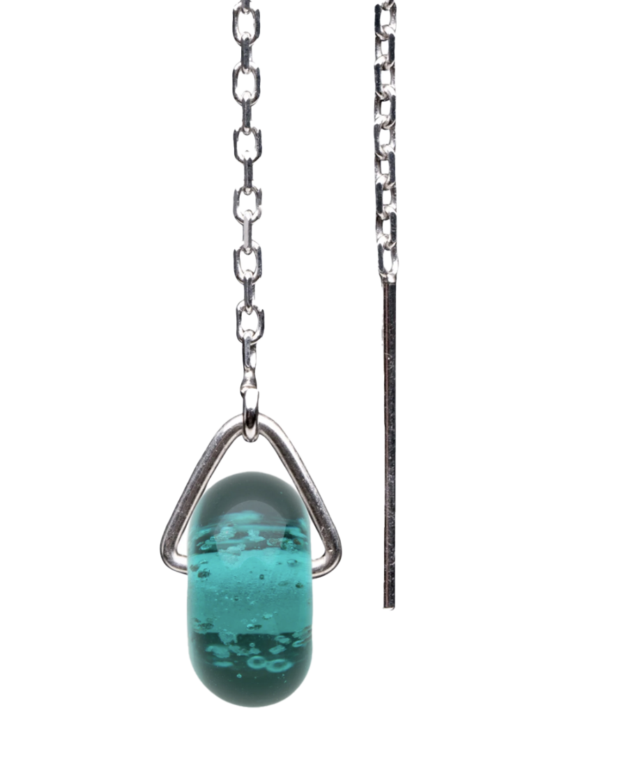 Beach Drop Thread Earrings In Silver
