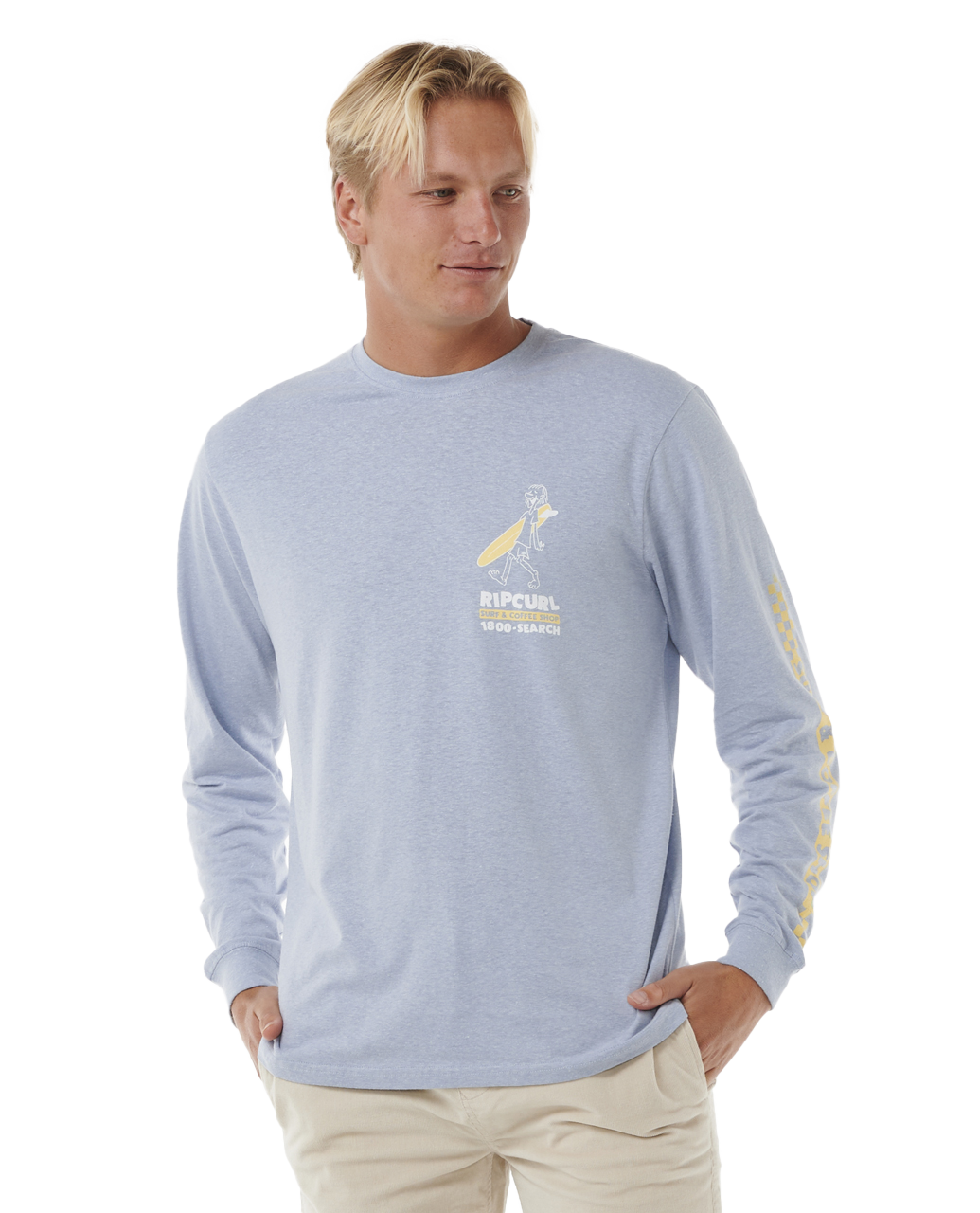Surfer Dude Long Sleeve T-shirt In Spray Blue