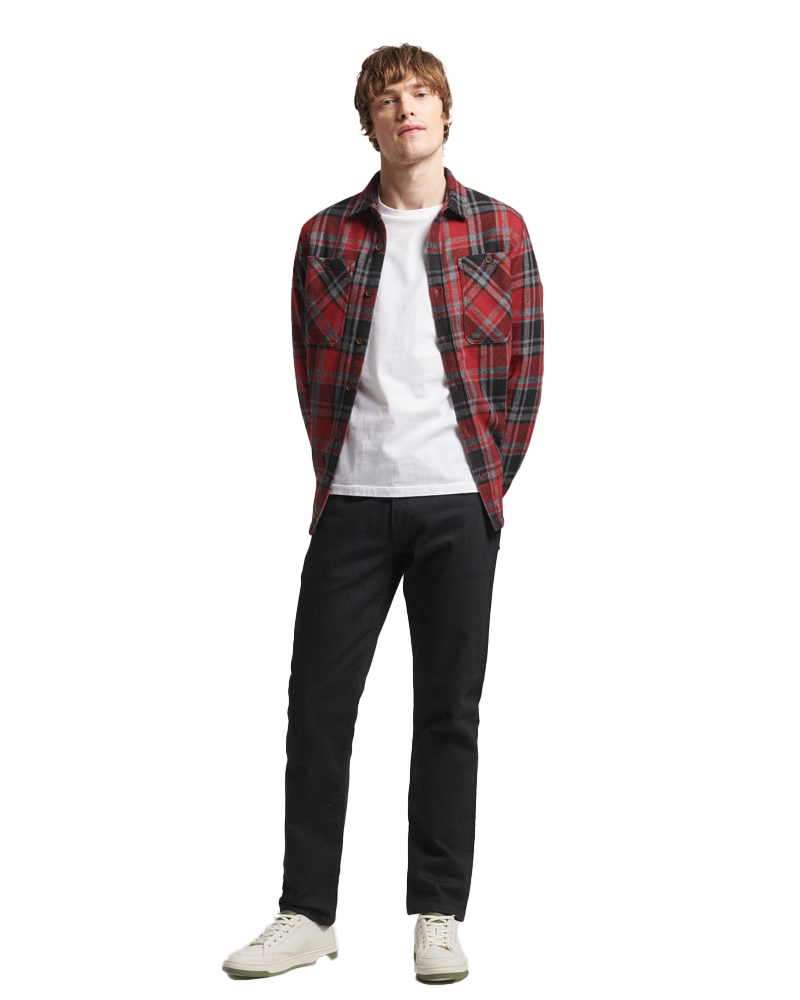 The Merchant Store Quilted Overshirt In Merchant Check Red