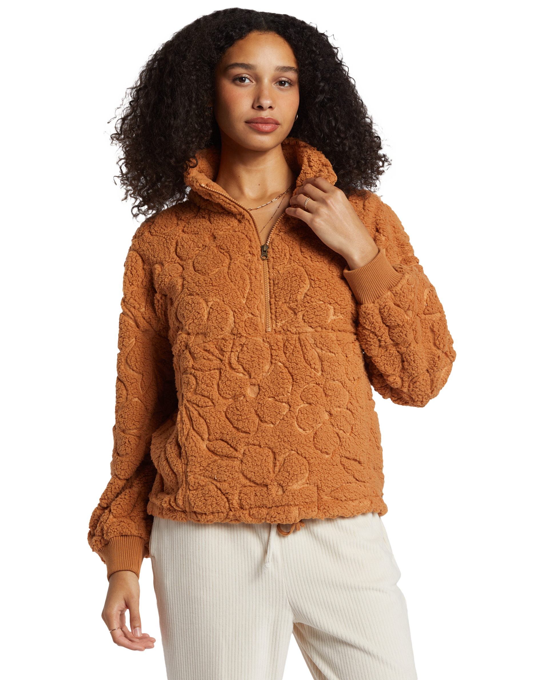 Time Off Fleece Jacket In Sandalwood