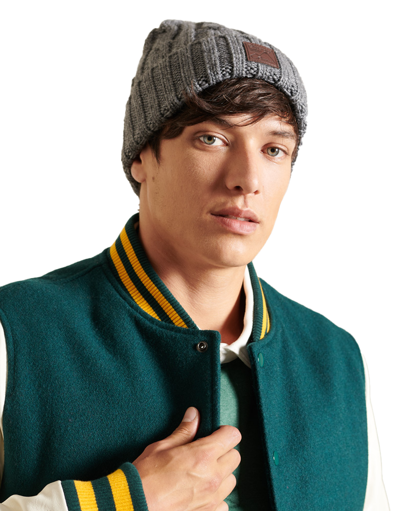 Trawler Cable Beanie In Zinc Marl