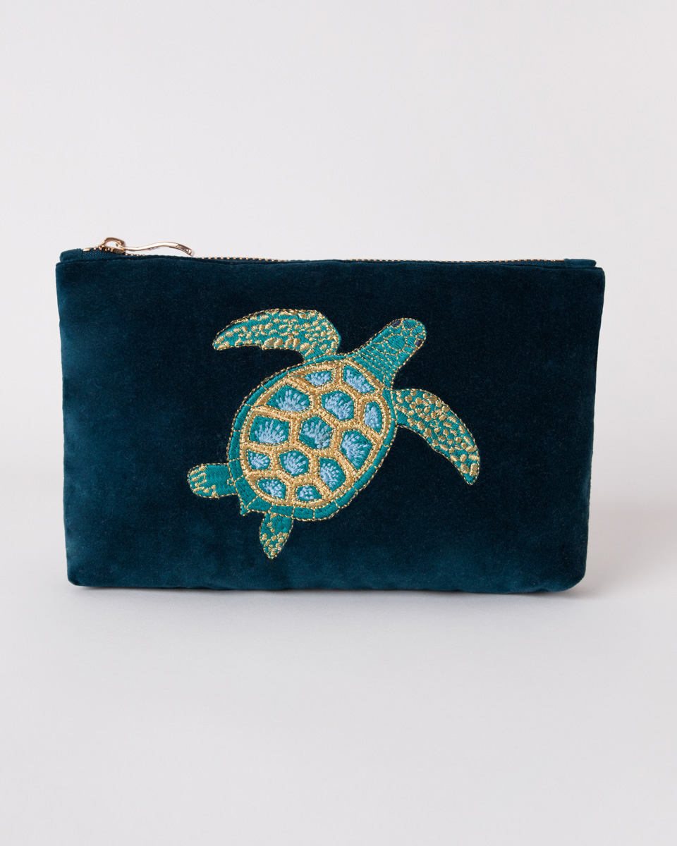 Turtle Mini Pouch In Marine Navy