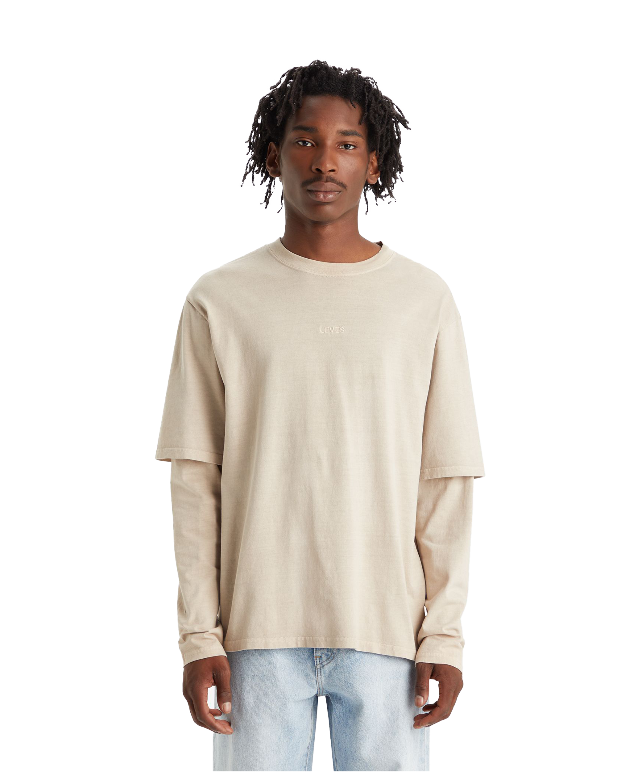 Twofer T-shirt In Feather Gray