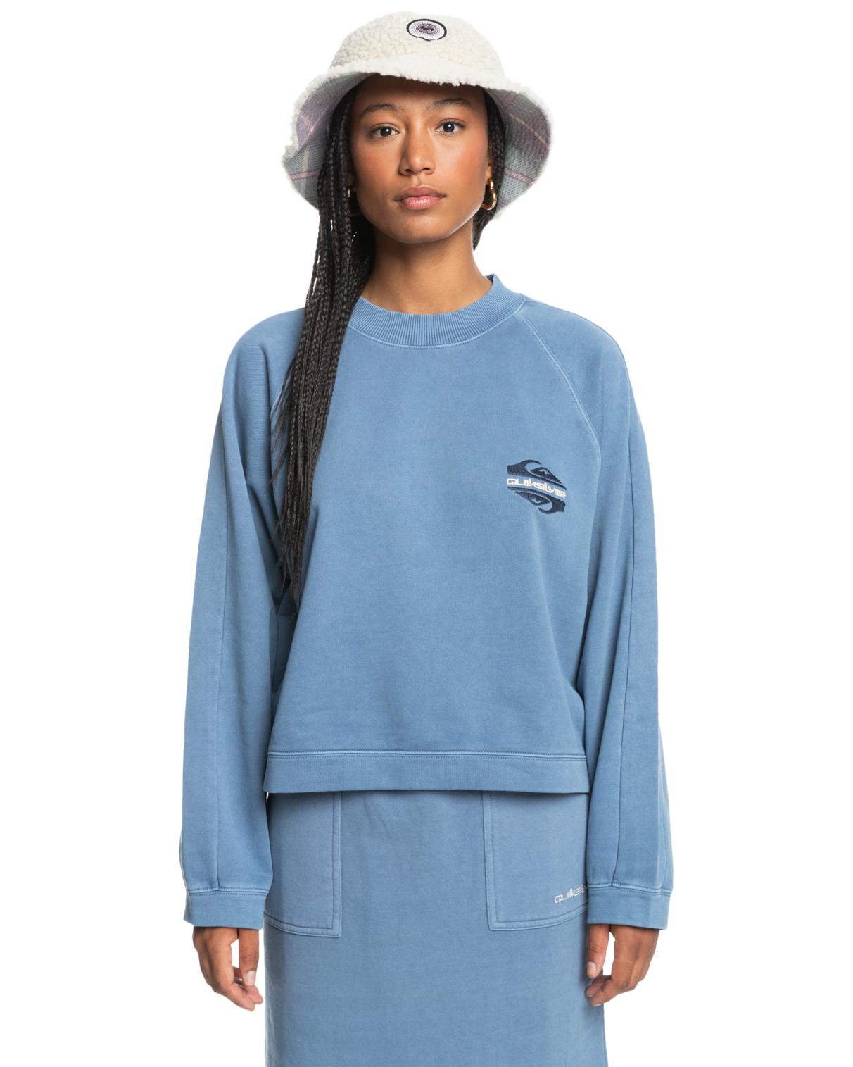 Uni Block Sweatshirt In Vintage Indigo