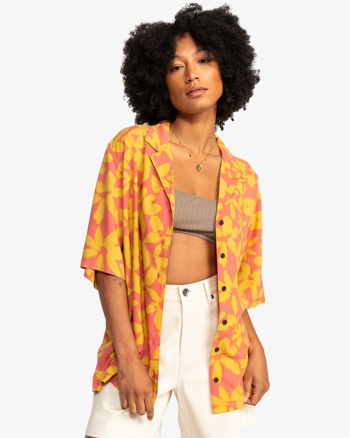 Uni Festival Shirt In Canyon Clay 2 Tones Flower