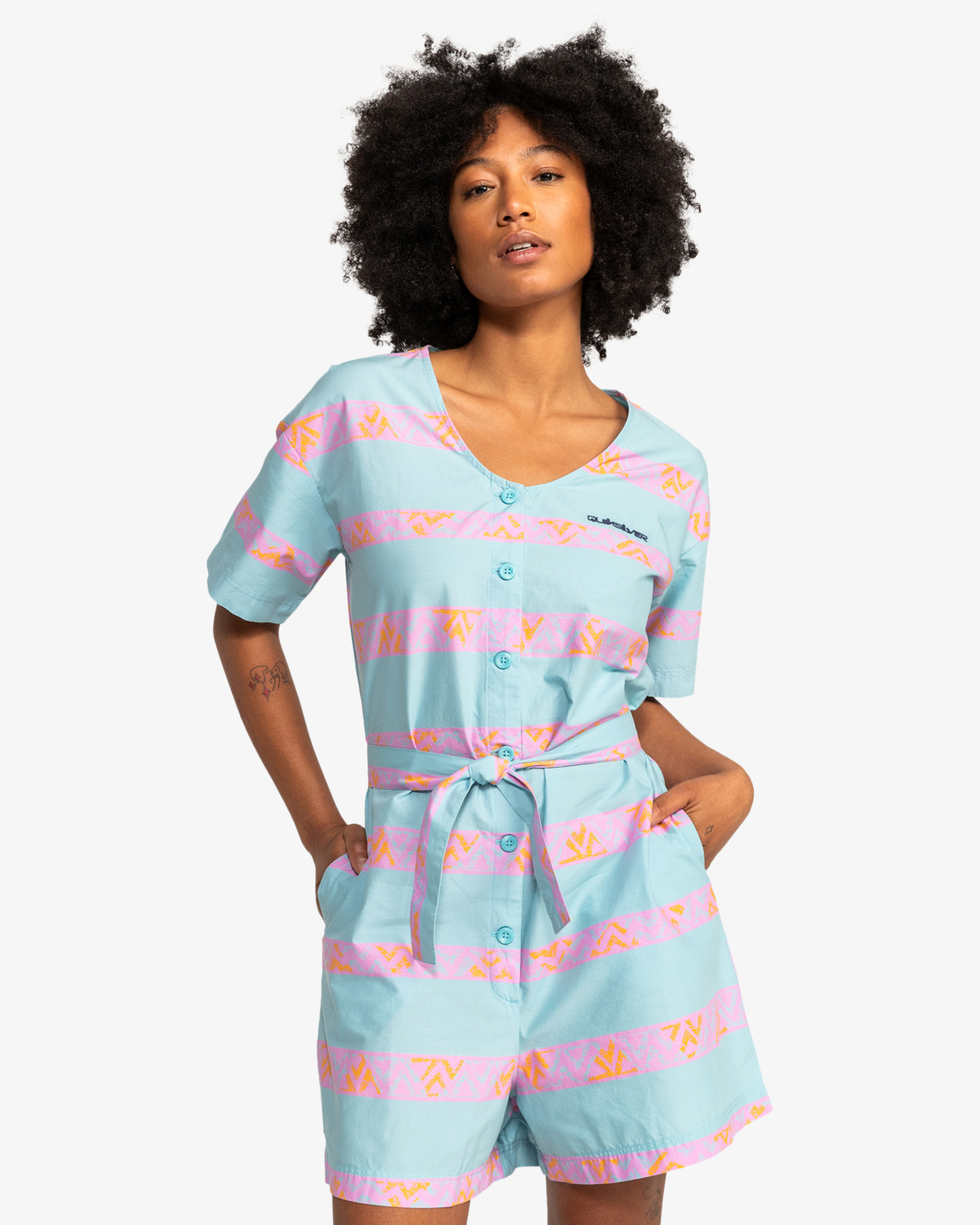 Uni Jumpsuit In Marine Blue Heritage Stripe