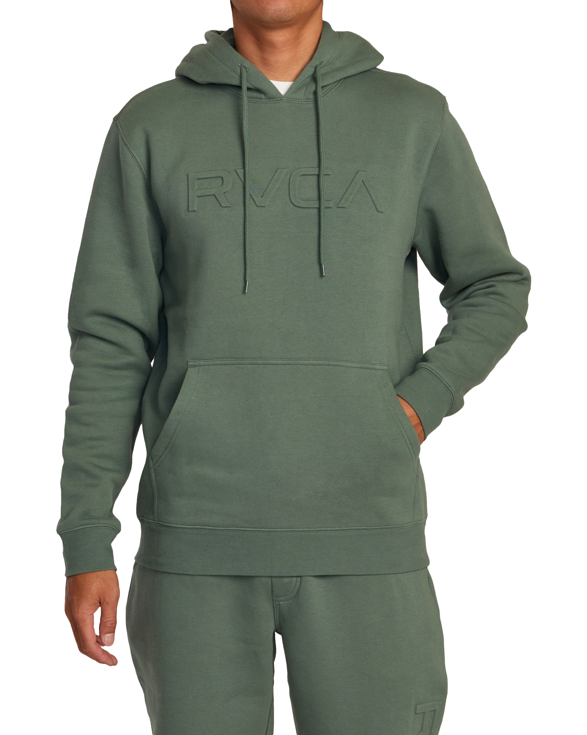 Big Rvca Embossed Hoodie In Jade
