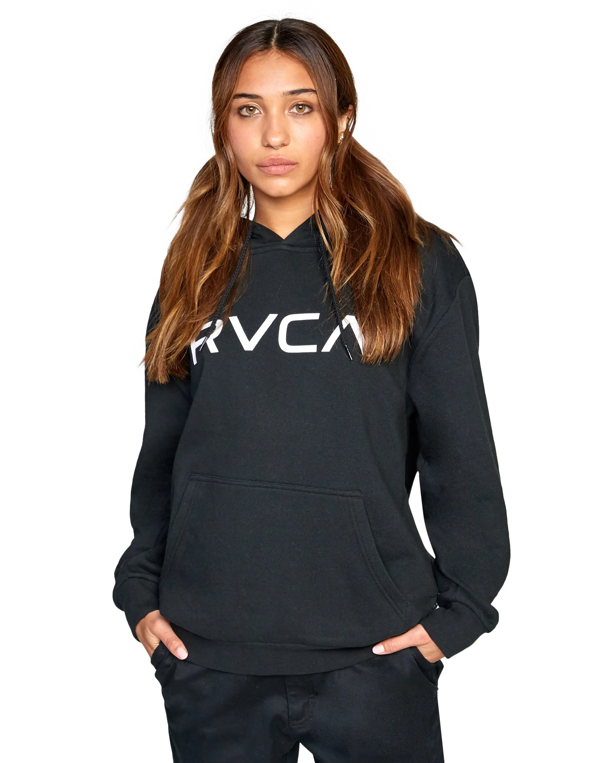 Big Rvca Hoodie In Black