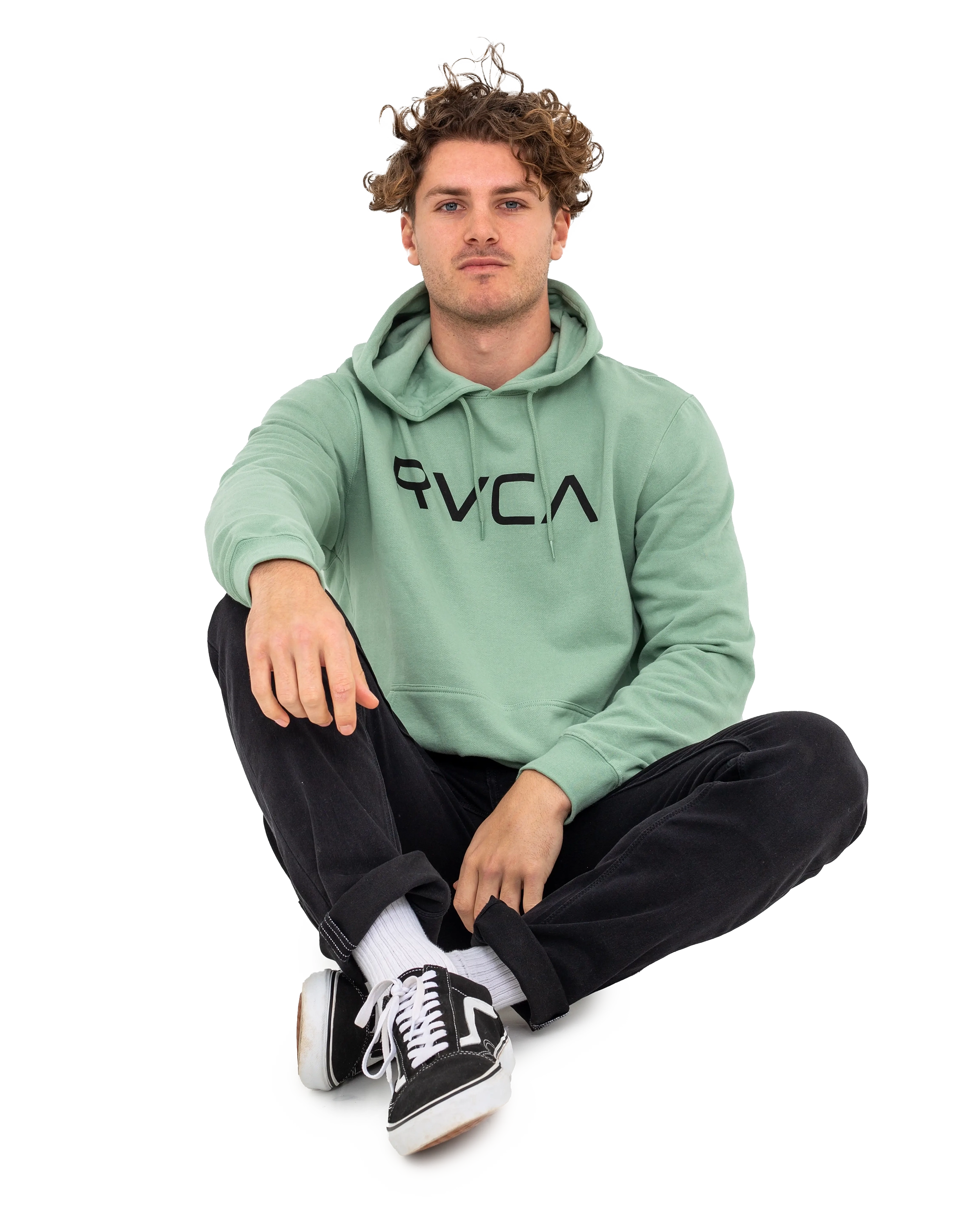 Big Rvca Hoodie In Green Haze