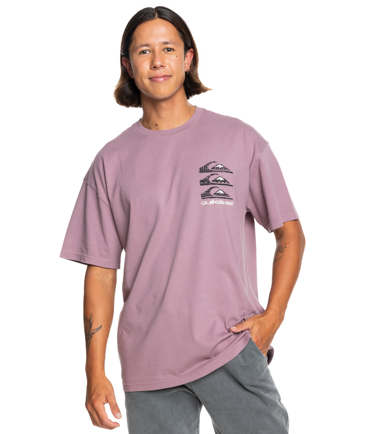 Vertical Logos T-shirt In Grape Shake