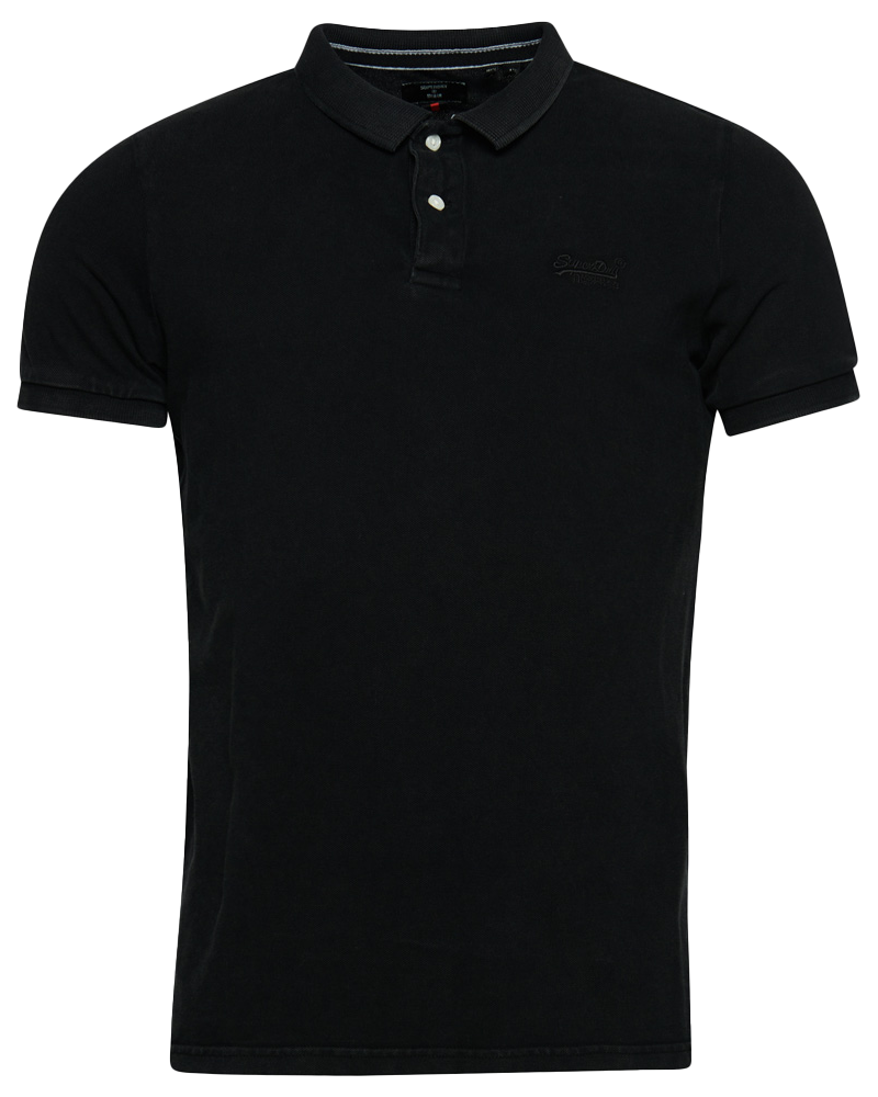 Vintage Destroyed Polo Shirt In Black