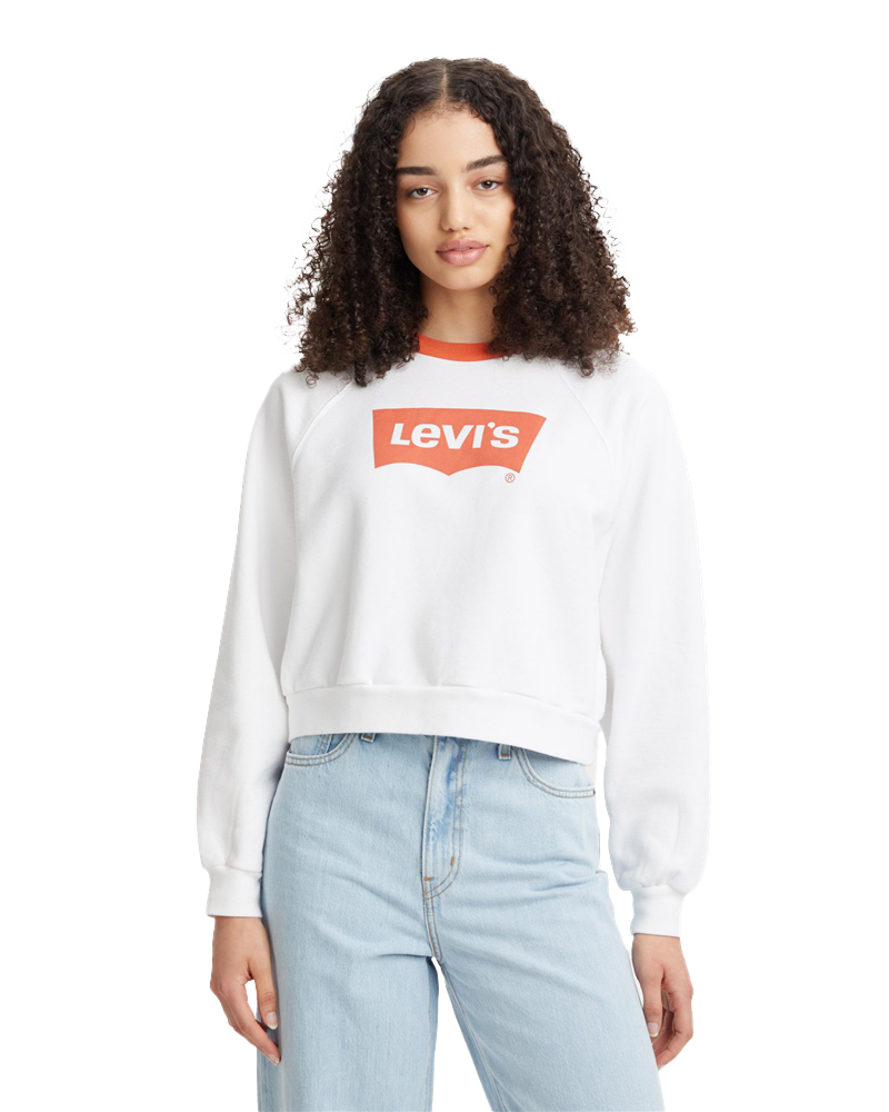 Vintage Raglan Sweatshirt In WhiteandOrange Rust
