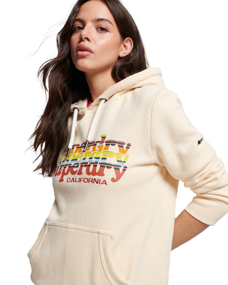 Vintage Scripted Infill Hoodie In Ivory