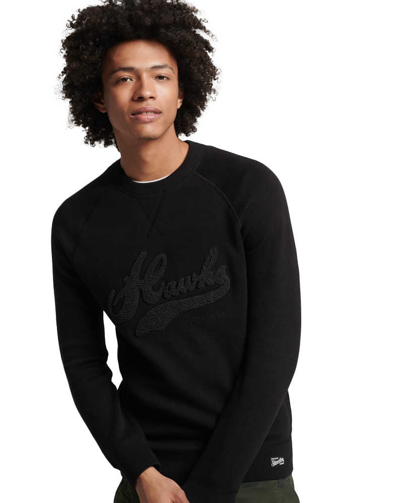 Vintage Varsity Jumper In Black
