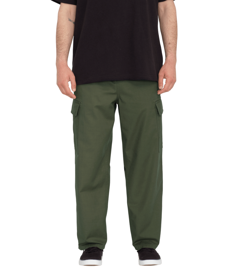 Billow Tapered Cargo Trousers In Squadron Green