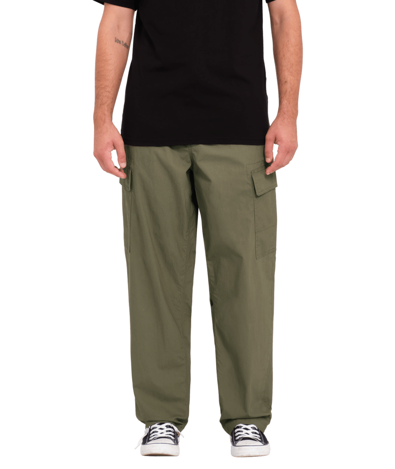 Billow Tapered Cargo Trousers In Wintermoss