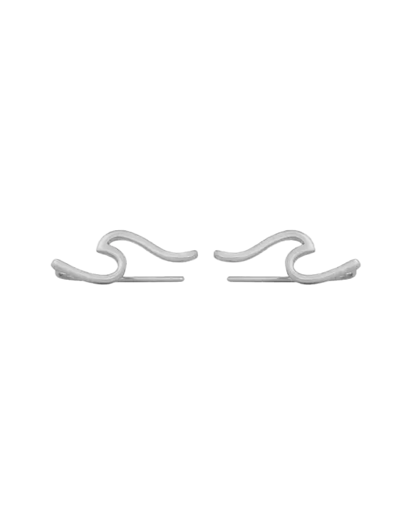 Wave Climber Earrings In Silver