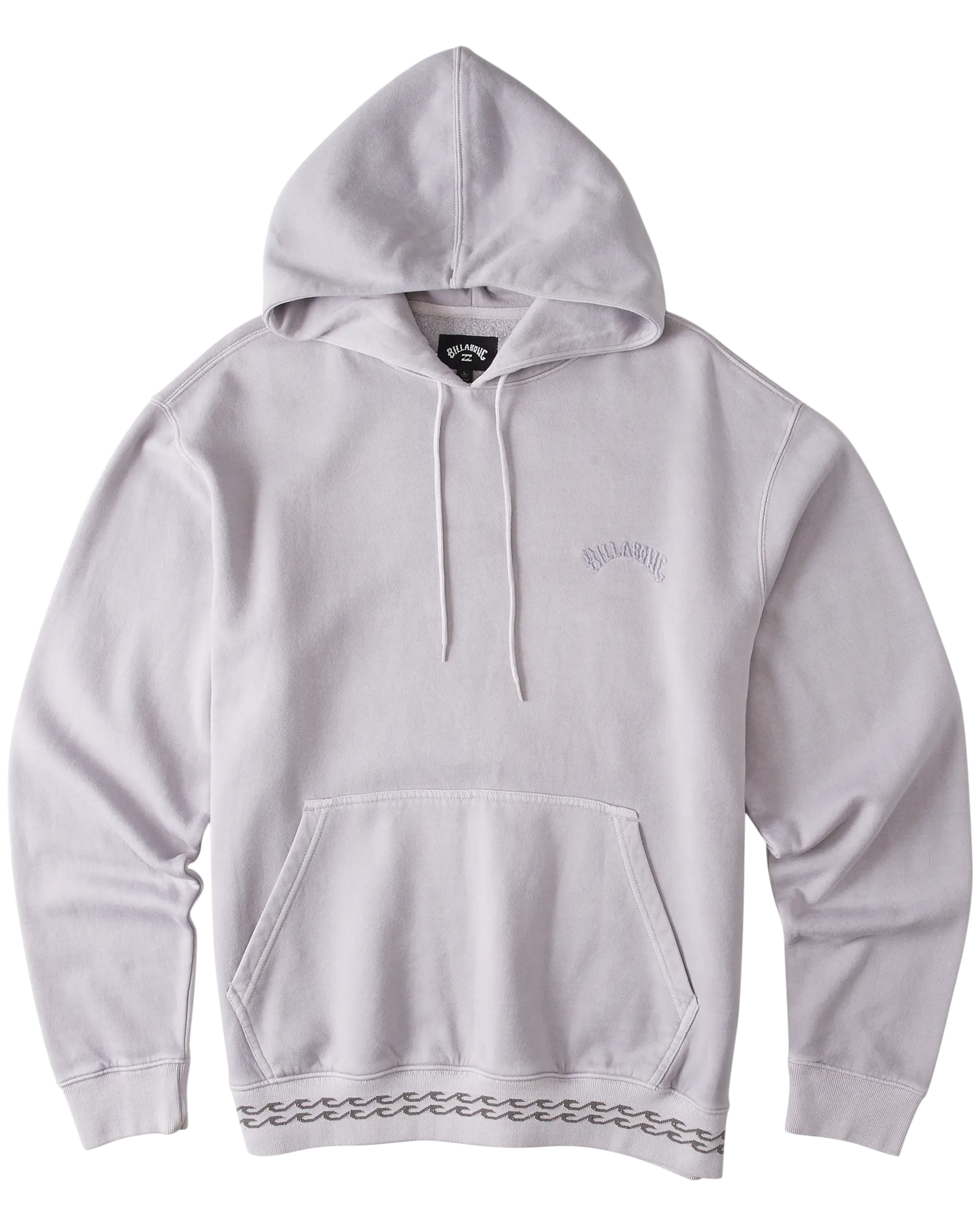 Wave Washed Hoodie In Grey Violet