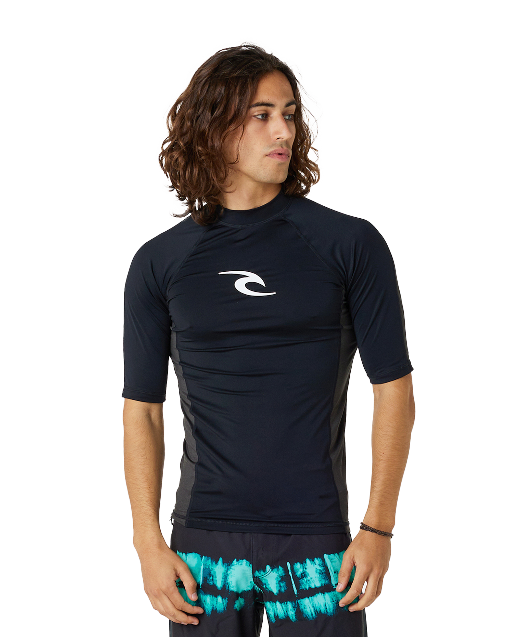 Waves Upf Performance Rash Vest In Black