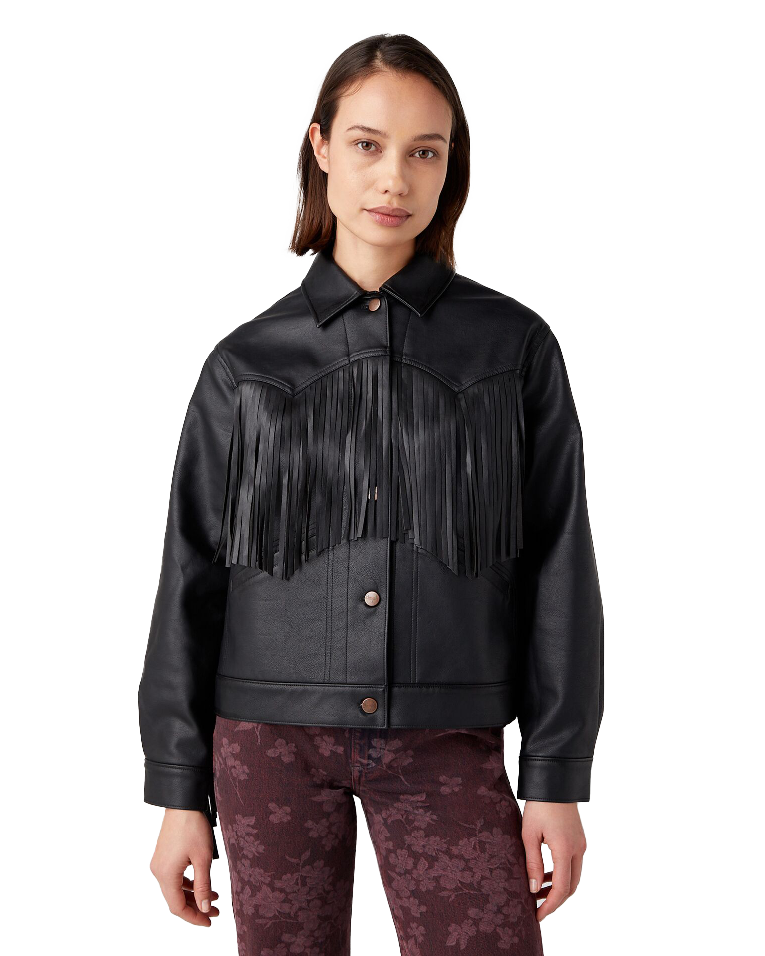Wild Fringe Jacket In Black