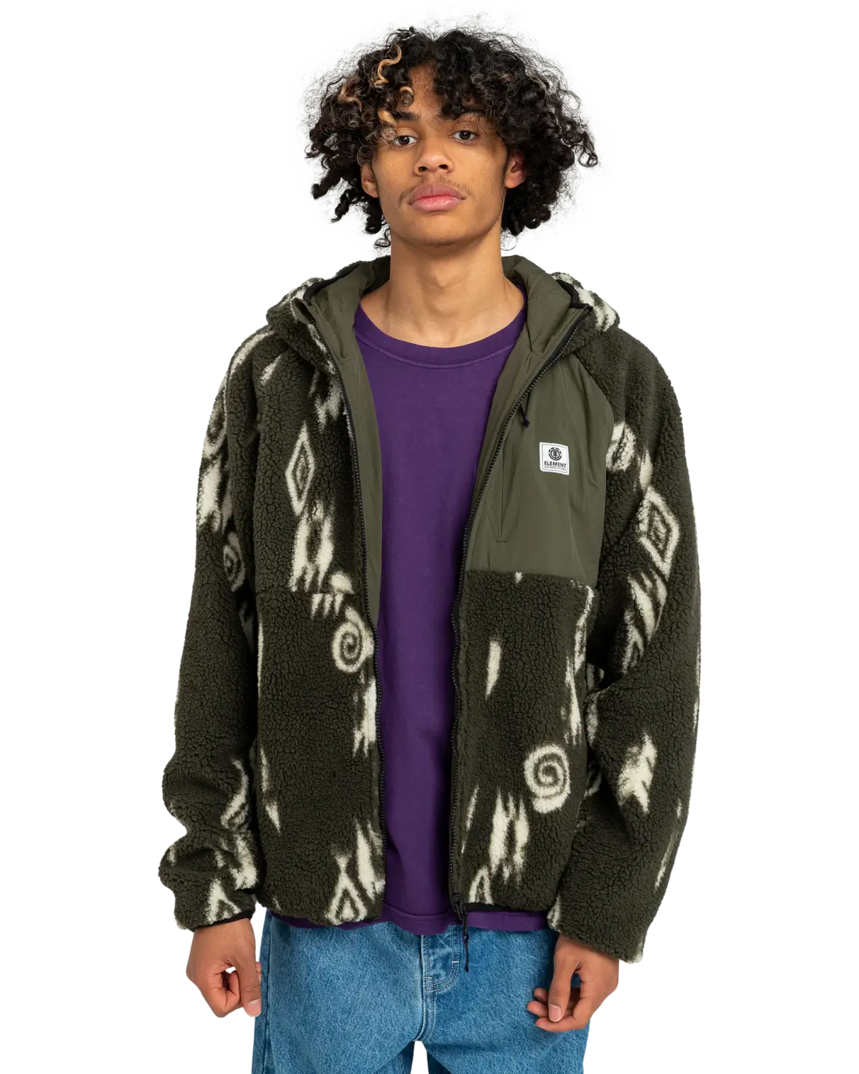 Wolfe Reversible Hooded Fleece Jacket In Geo