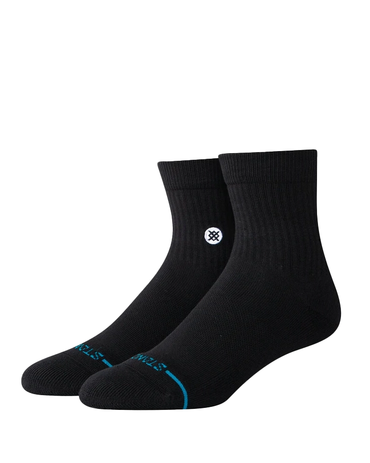 Womens Icon Quarter Socks In Black