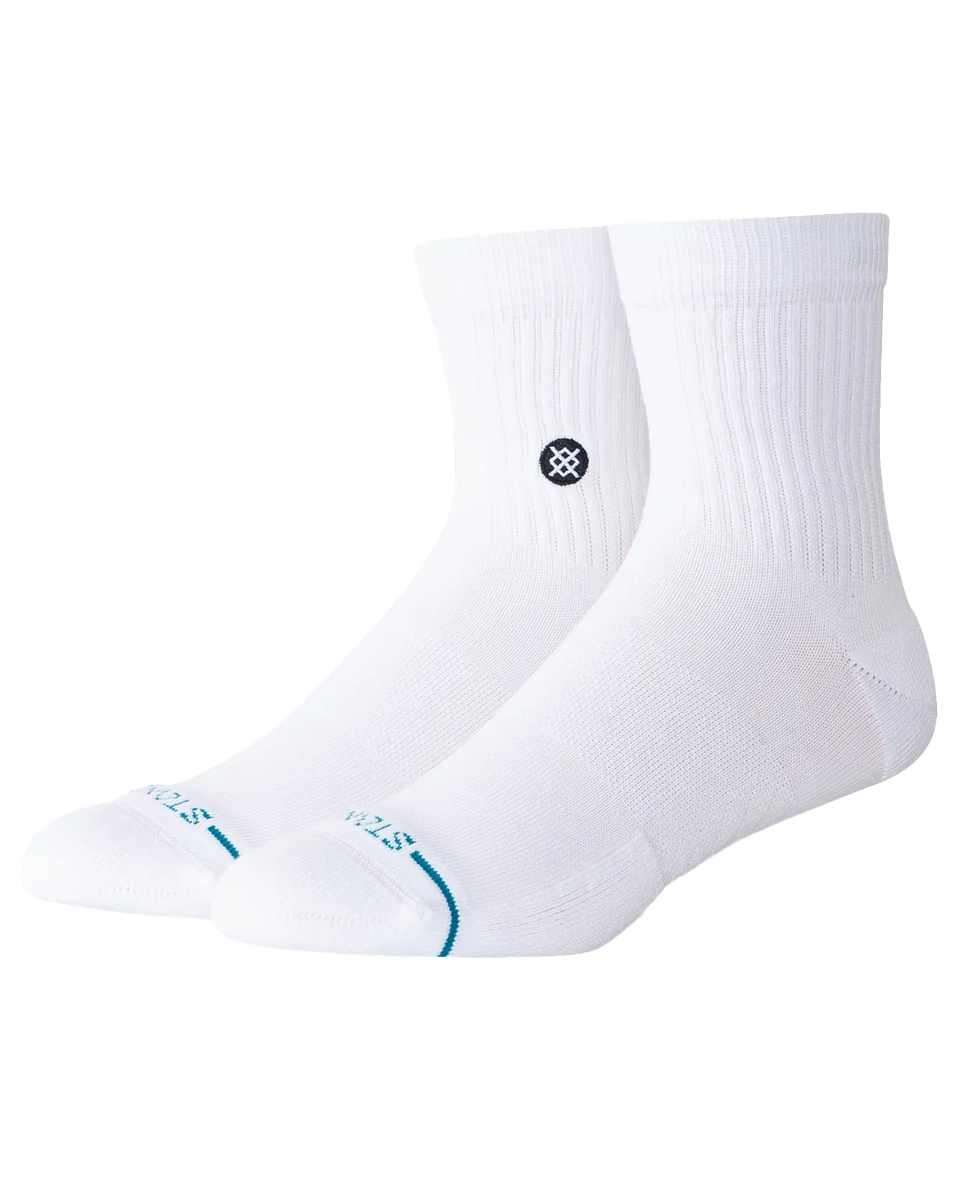 Womens Icon Quarter Socks In White