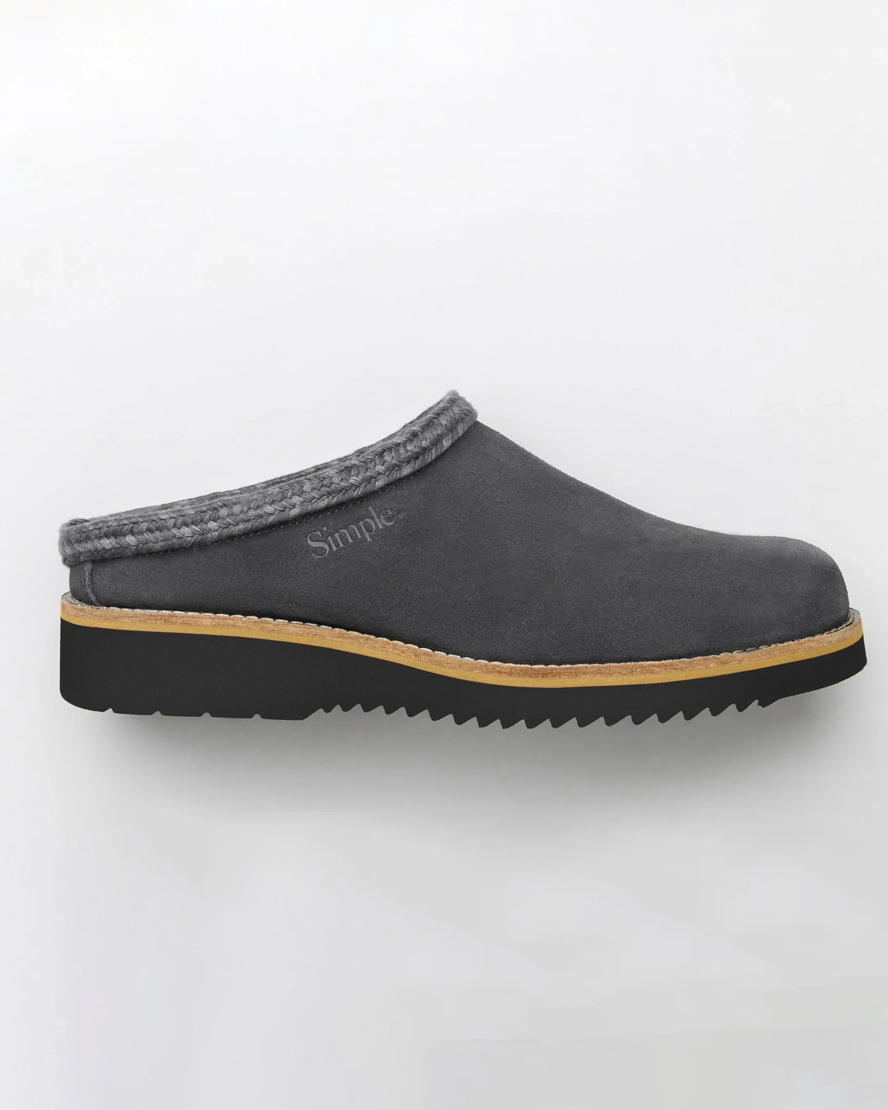 Womens Original Suede Clog In Charcoal