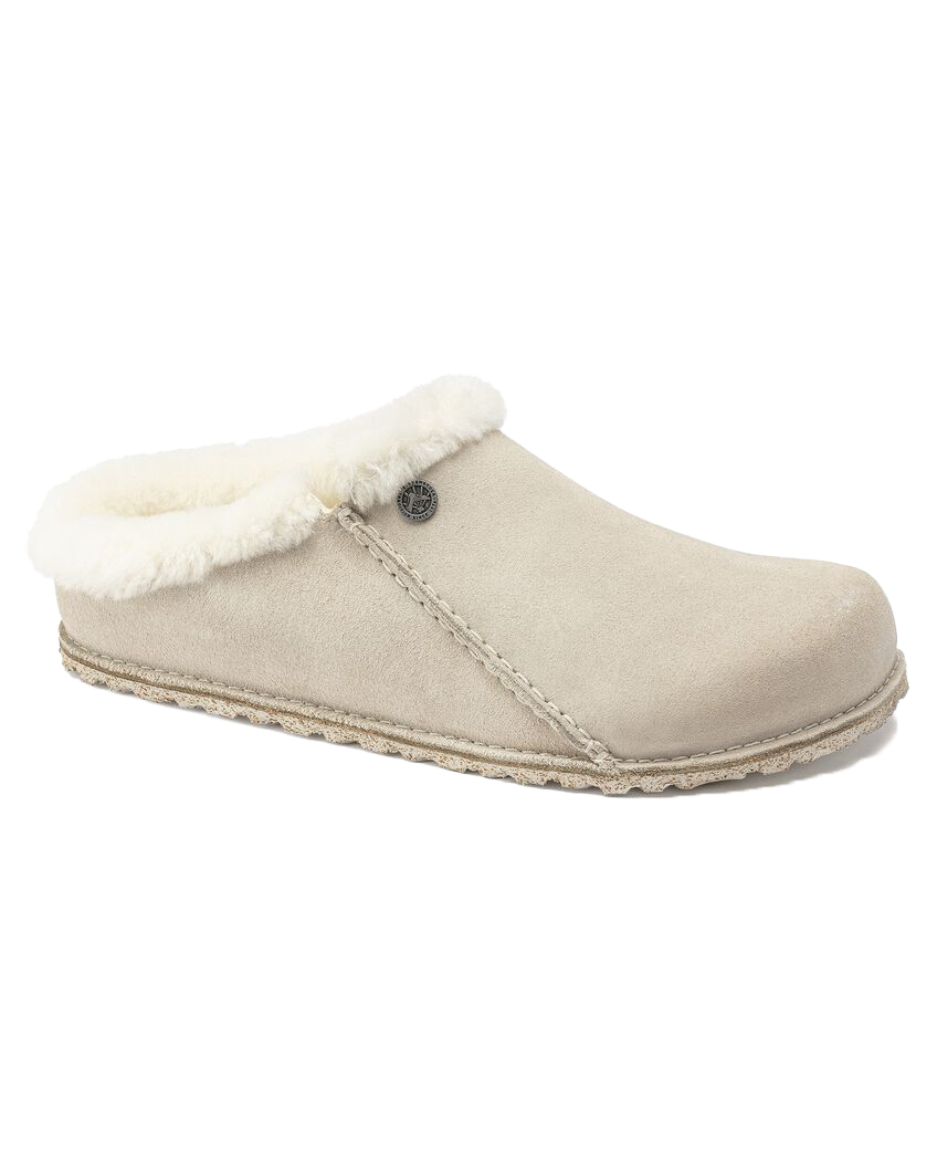 Zermatt Premium Suede Leather Slipper In Antique White