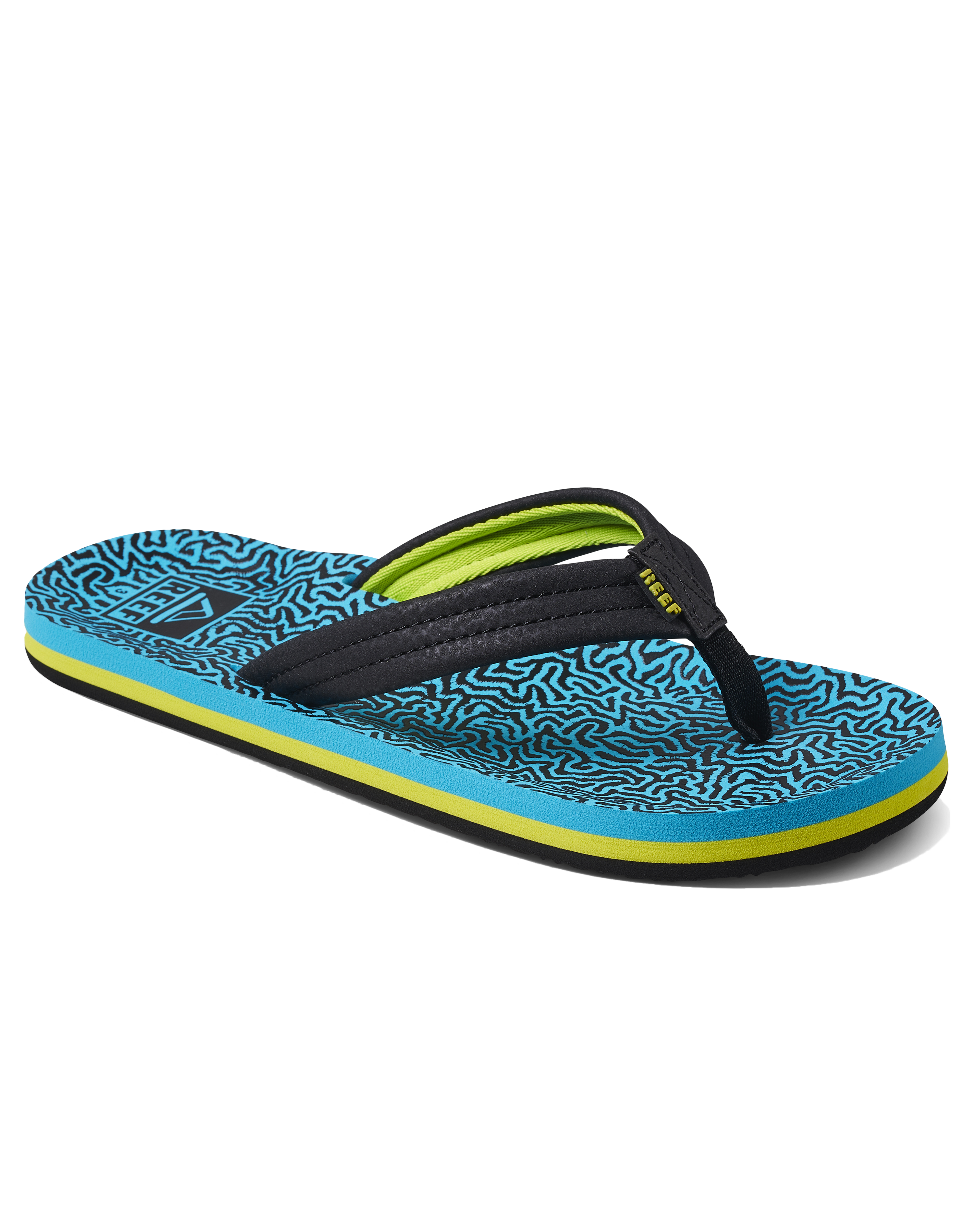 Boys Ahi Flip Flops In Blue Coral