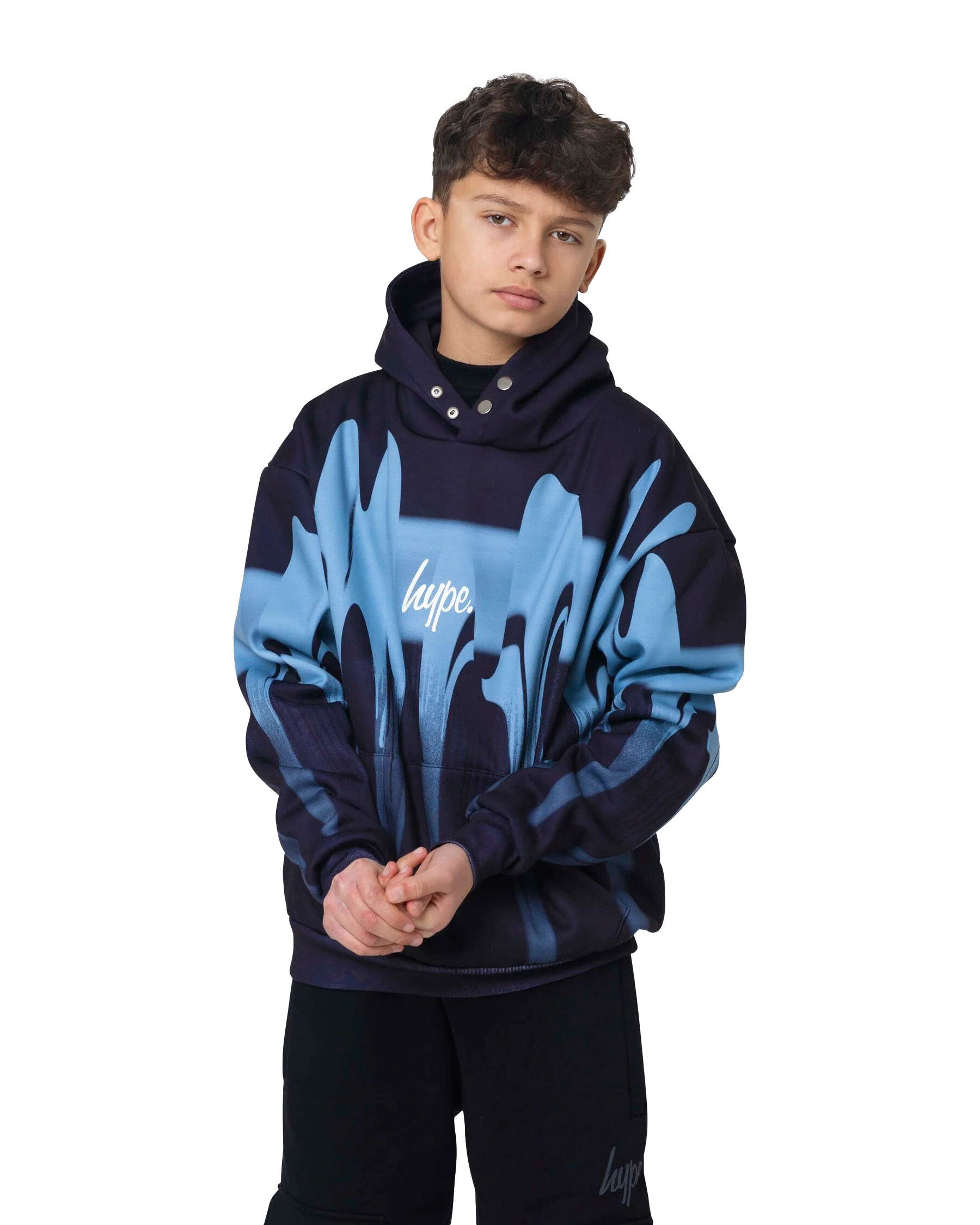 Boys Blue Drips Hoodie In Multi