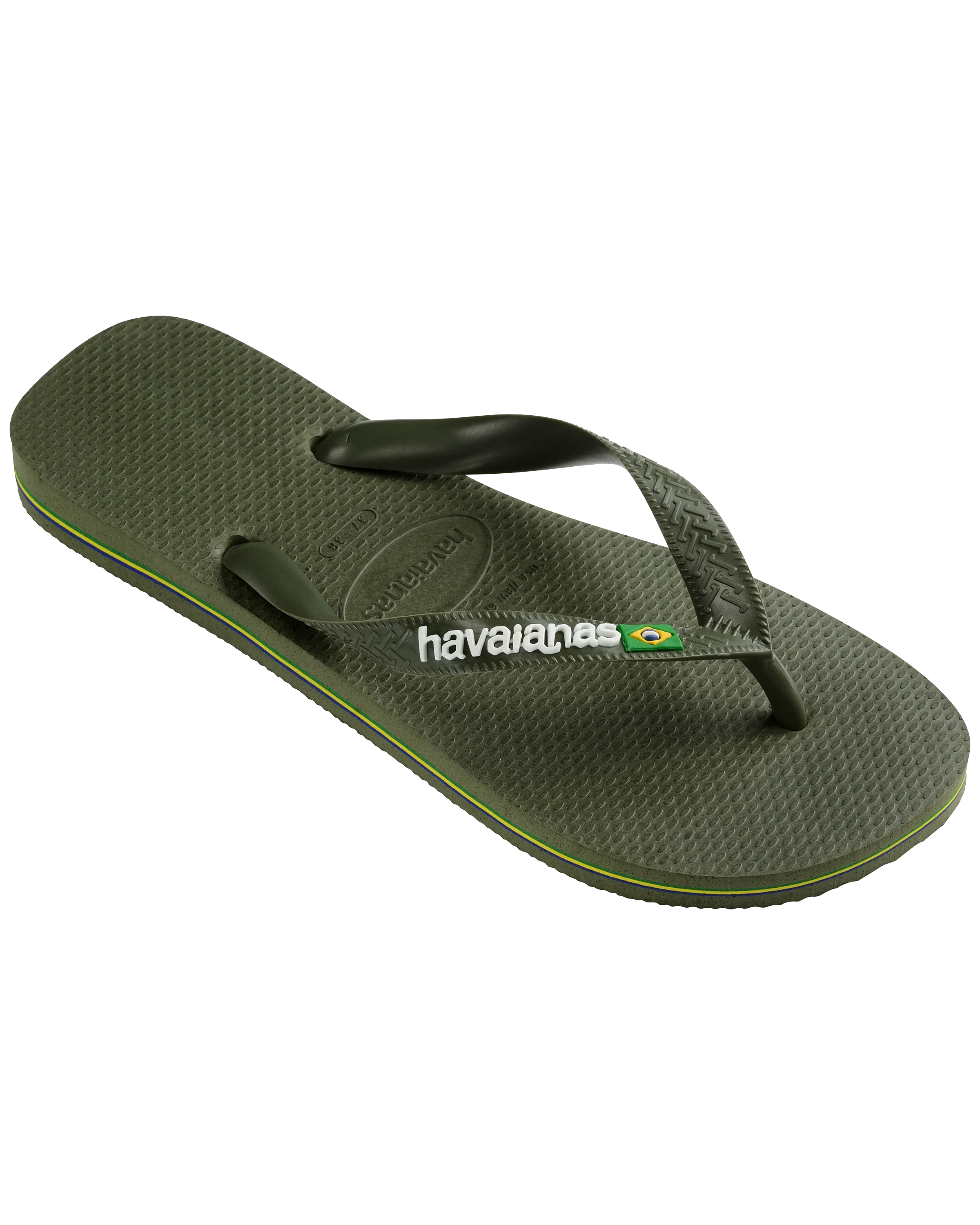 Boys Brazil Logo Flip Flops In Green