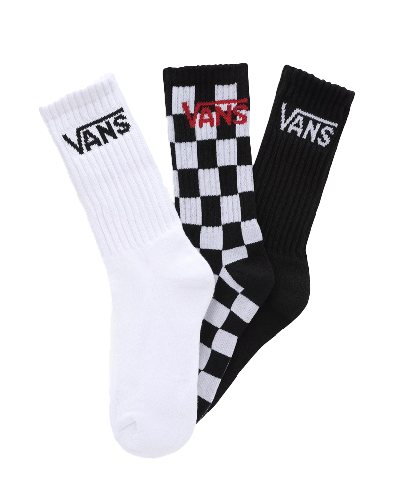 Boys Classic Crew Socks (3 Pack) In BlackandWhite