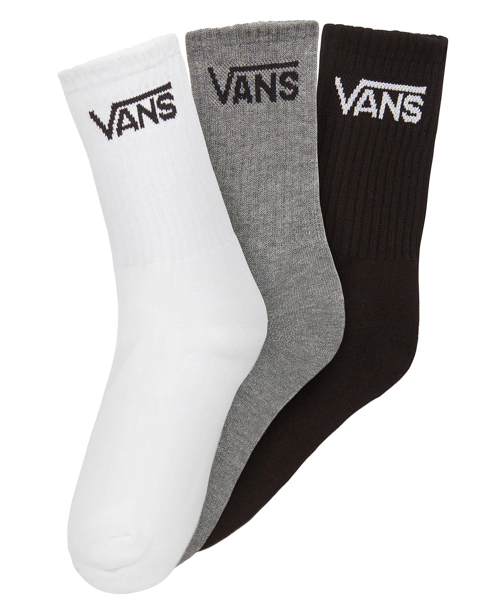 Boys Classic Crew Socks (3 Pack) In Black Assorted
