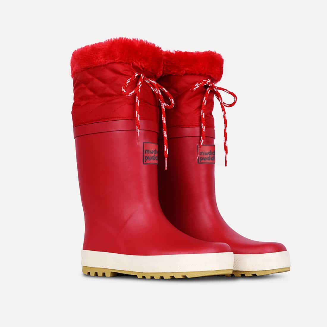 Puddleflex Fleece Lined Wellies Red - 10 Child / Red