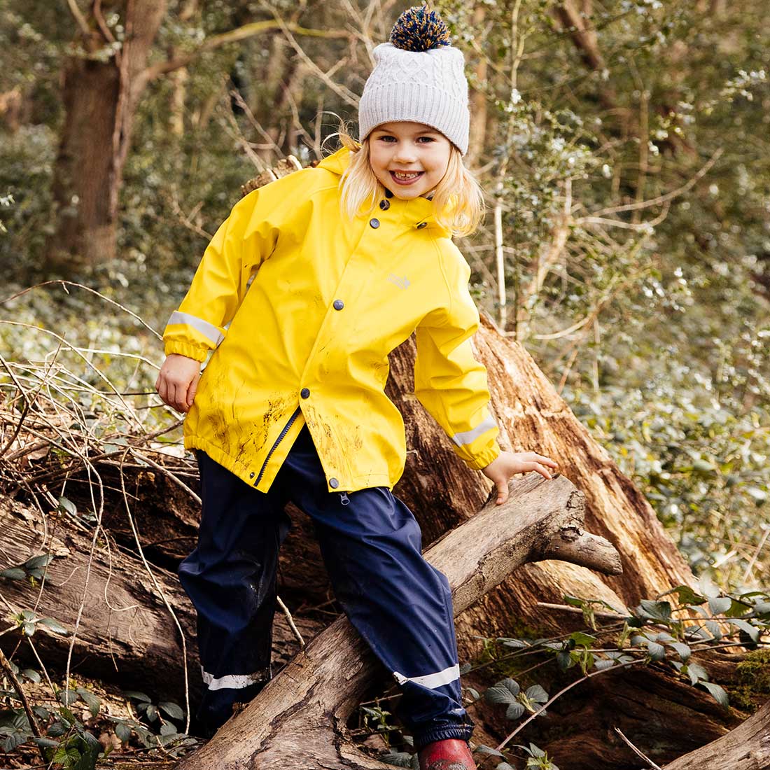 Rainy Day Waterproof Jacket And Dungarees Set Yellow - 12-18 Mths / Multi